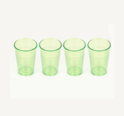 סט 4 כוסות אקריל - ירוק